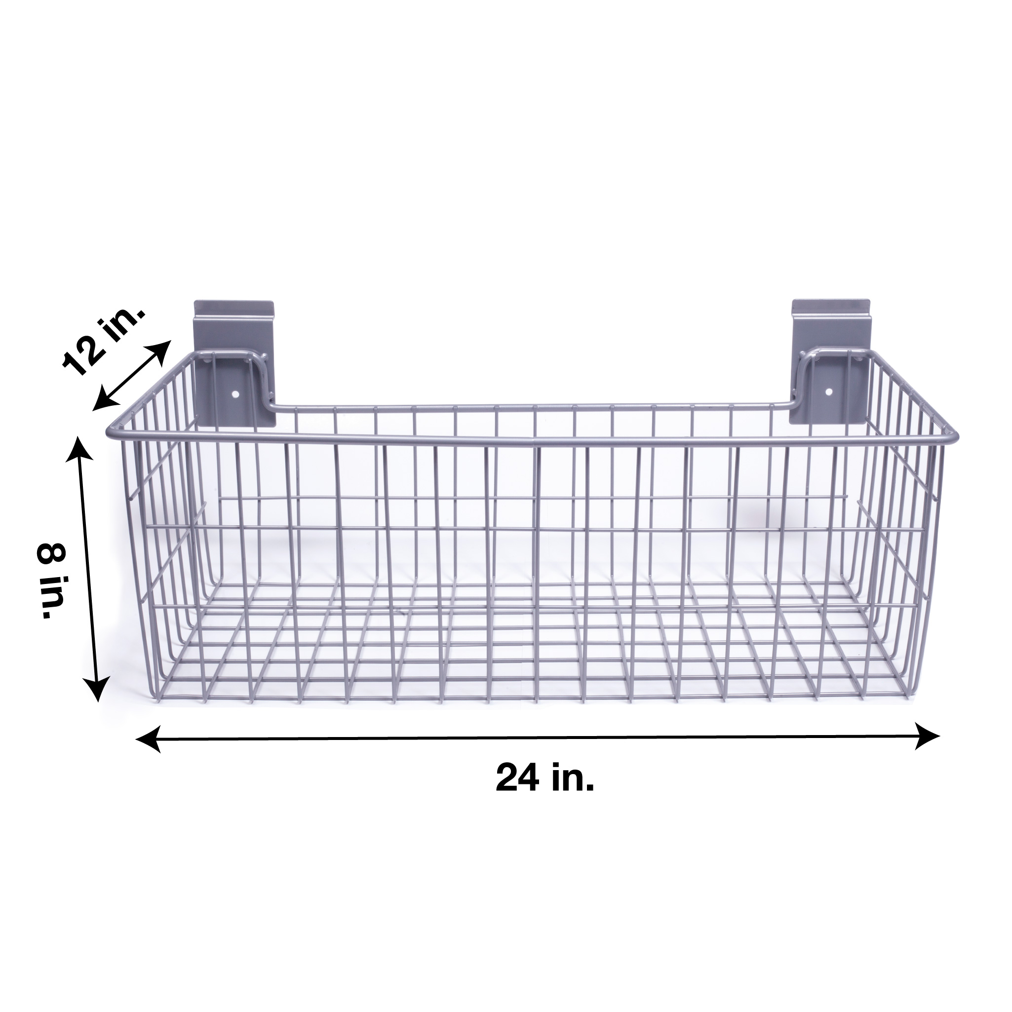 Large Wire Basket 24in X 12in X 8in CrownWall Accessories Garage   WB2412 V2 2P C 